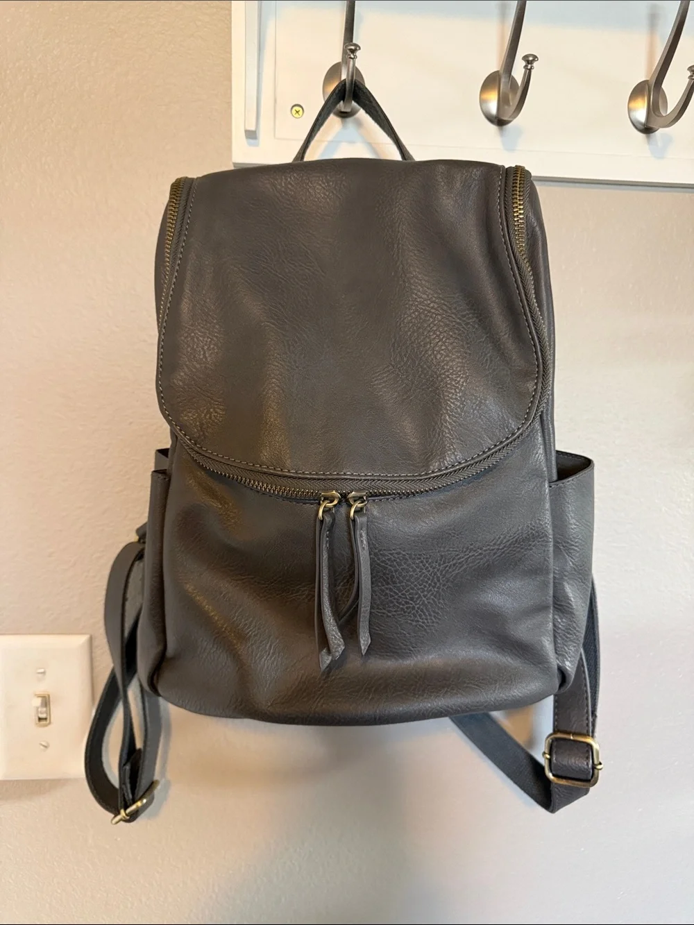 Women’s Gray Backpack (not leather)- Sleek Everyday Backpack